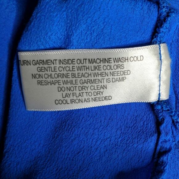 Eloquii Sleeveless Top Cobalt Blue Keyhole Closure Tie Waist 24 - Picture 8 of 8